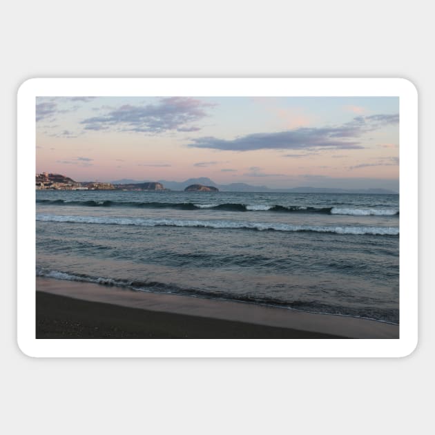 Sunset at Lucrino Beach Sticker by Sandraartist